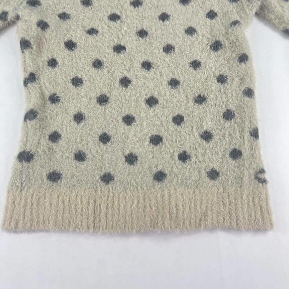 Moth women's Anthropologie polka dot sweater Size S Fuzzy wool Crewneck pullover - Picture 4 of 9